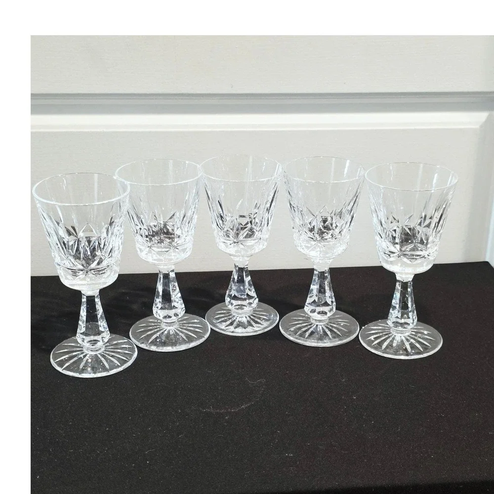 Waterford Rosslare Crystal Wine Glasses Port‎ Cordial Sherry Set of 5